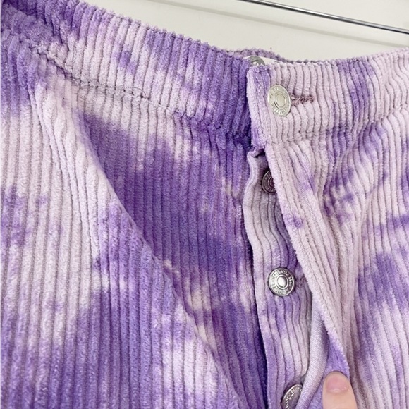 Free People Corduroy Tie Dye Reese Pitched Straight Cord Pants Purple - Picture 3 of 15